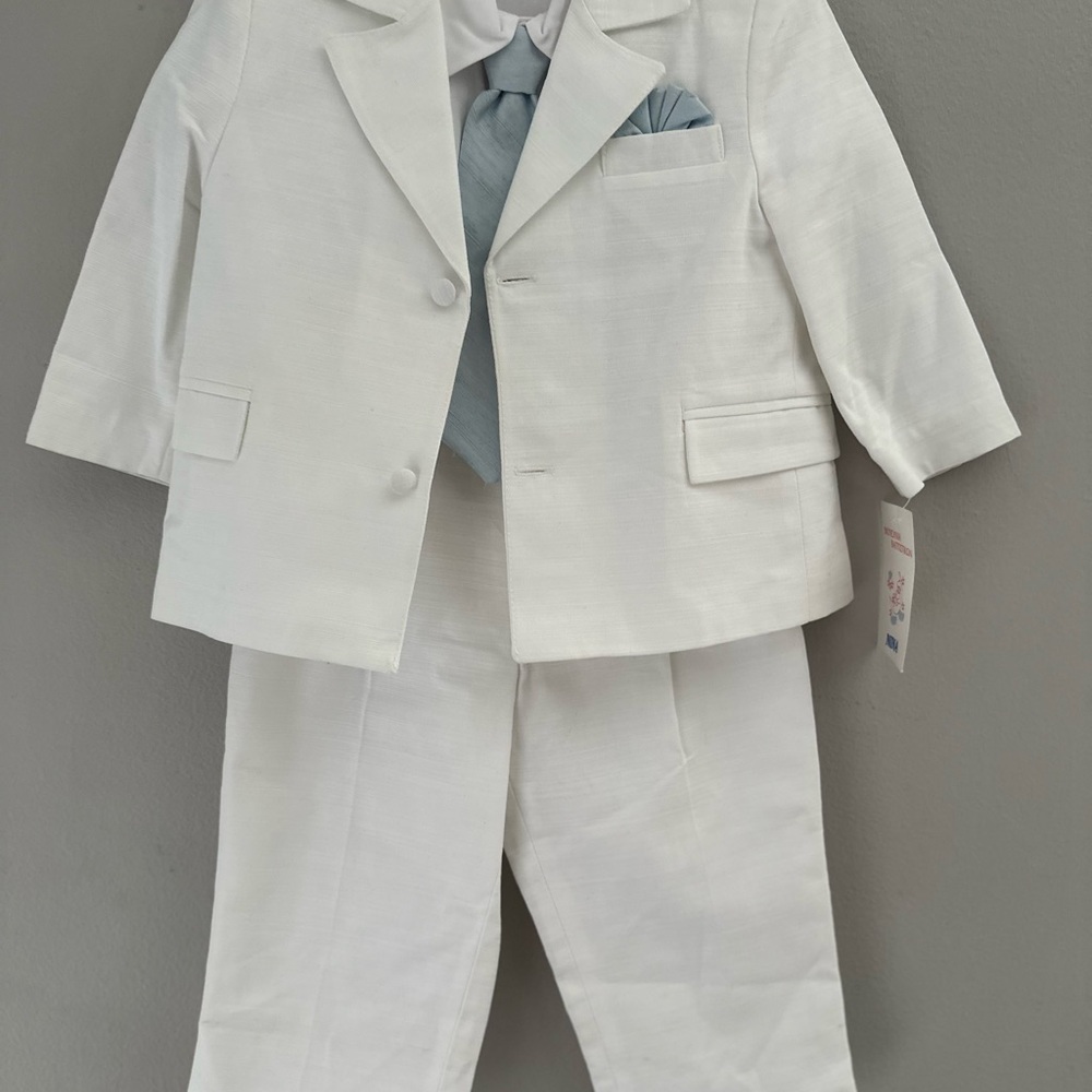 Nina Kids White and Light Blue Matching Set